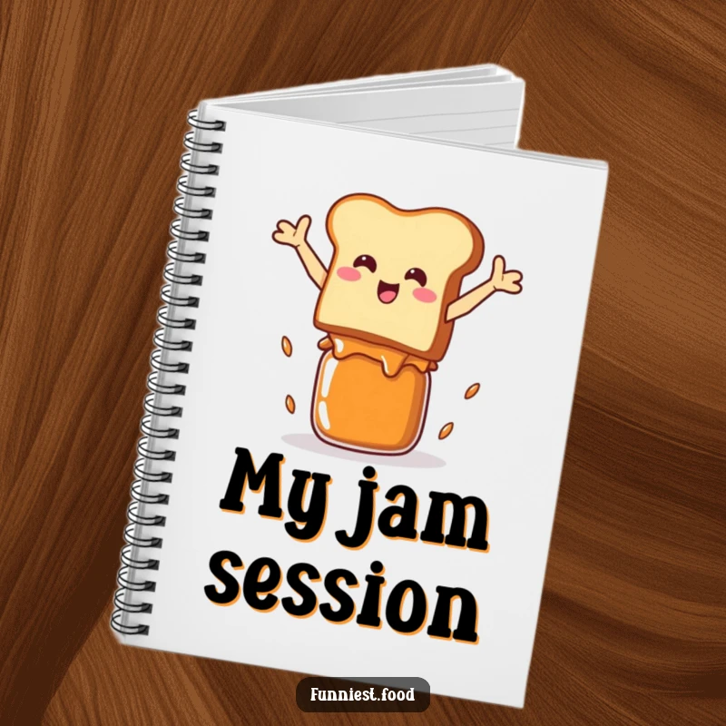 Funny Notebook: A piece of toast leaps over a jam jar, ready to hold your brilliant ideas and funny notes.