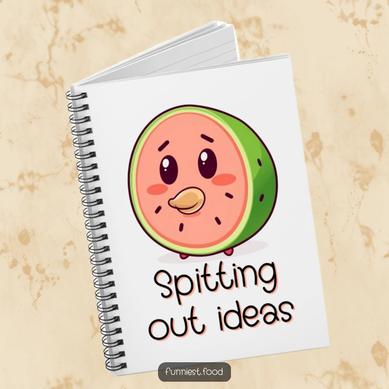 Funny Watermelon Notebook: A surprised watermelon slice character with a flying seed is perfect for jotting down surprising thoughts.