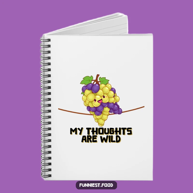 Funny Grape Tightrope Notebook - Balance Your Thoughts with Humor