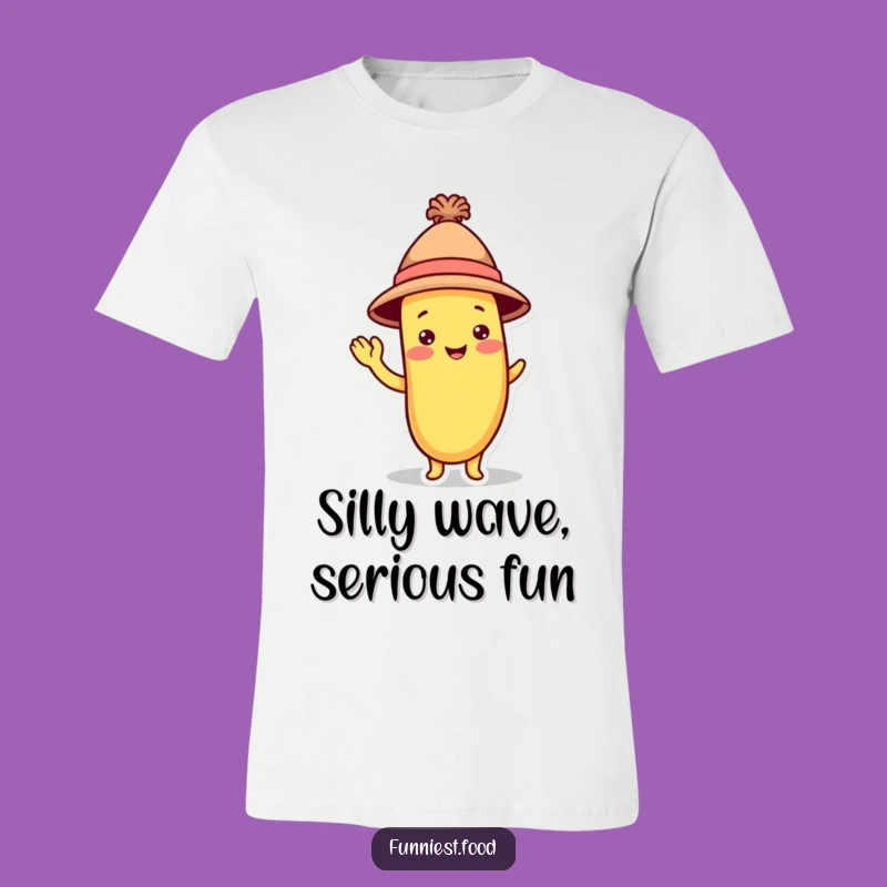 Funny Banana Hat T-Shirt: Playful Waving Fruit, Ideal Funny Gift