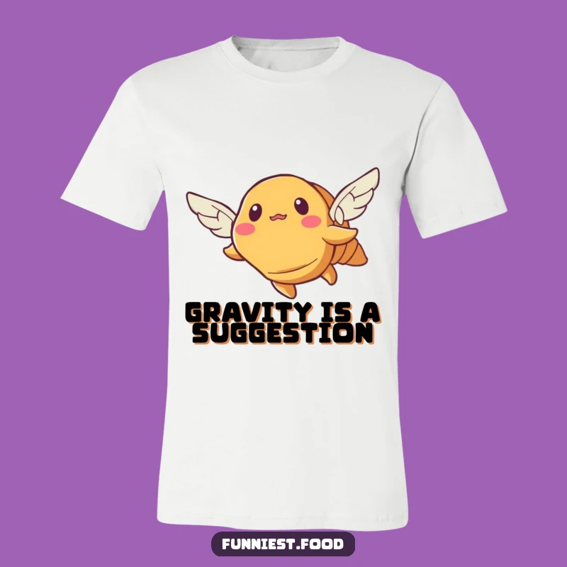 Funny Croissant T-Shirt: Bewildered Baker's Dream - Hilarious Flying Pastry Tee