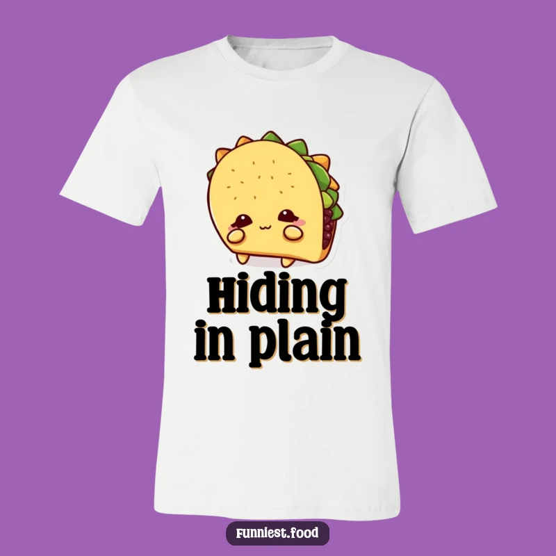 Funny Shy Taco T-Shirt: Wear Your Introversion with this Hiding Foodie Tee
