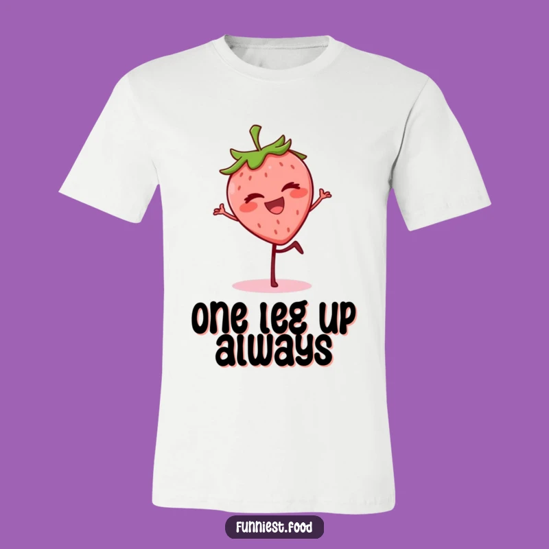 Funny Strawberry Wink T-Shirt - Grinning Berry Balancing, Awesome Funny Gift Idea