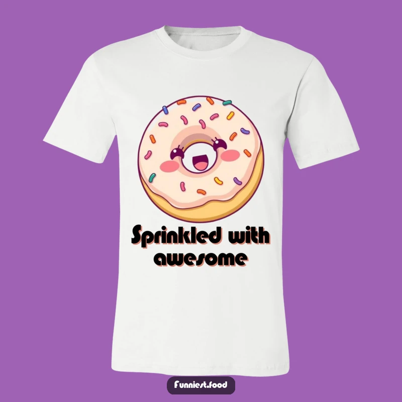 Funny Donut Bouncing T-Shirt: Energetic Sprinkle Character, Hilarious Apparel