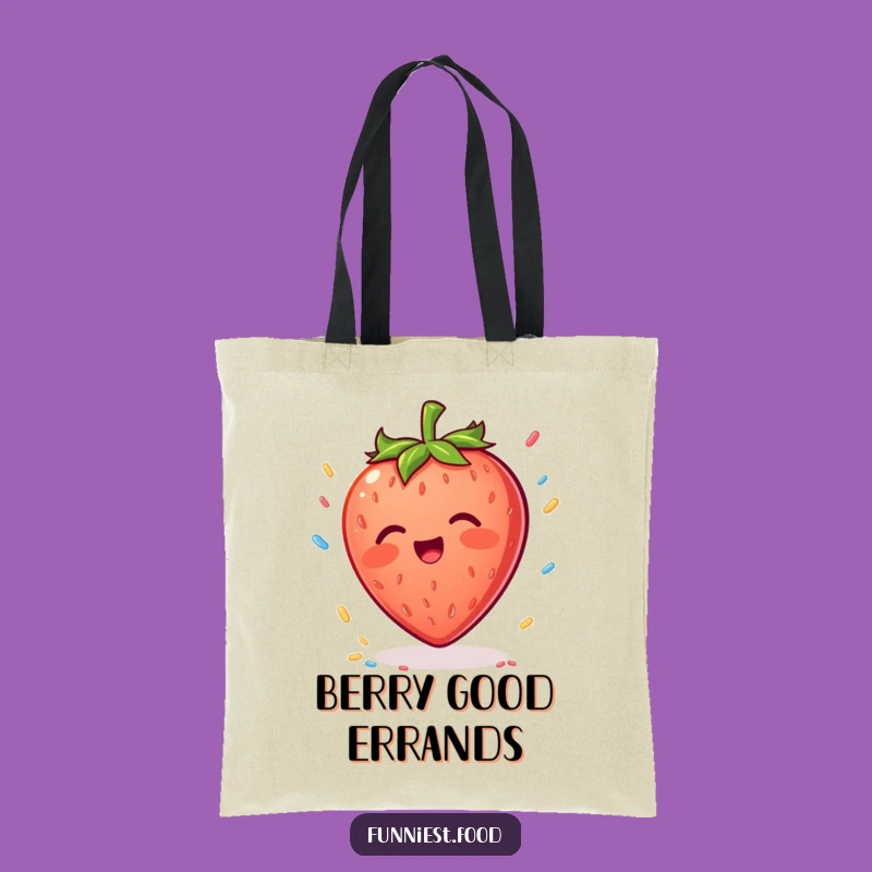 Funny Strawberry Sprinkle Tote Bag: Carry Sweetness, Joyful Shopping Companion, Perfect Gift
