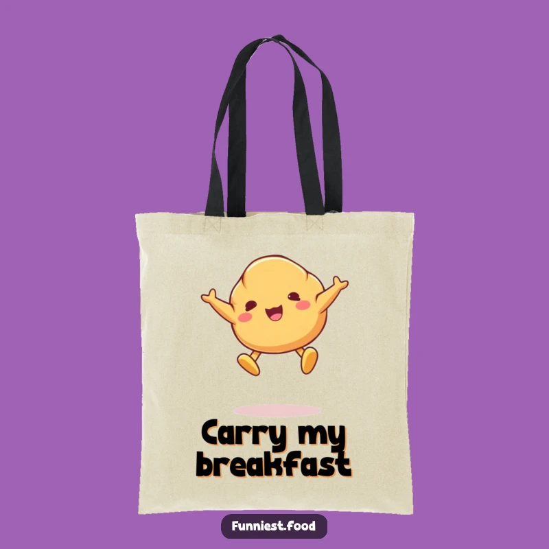 Funny Croissant Jump Tote Bag - Spacious and Hilarious Bakery Carry-All!