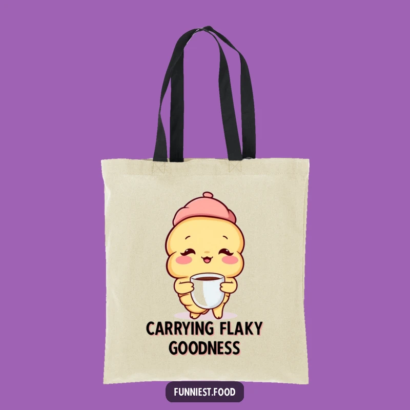 Funny Croissant Beret Tote Bag: Chic Parisian Shopping, Carry Your Essentials with Humor, Funny Gift