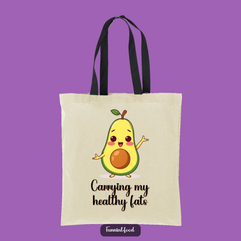 Funny Avocado Yoga Tote Bag - Chic Healthy Character Carry-All Gift