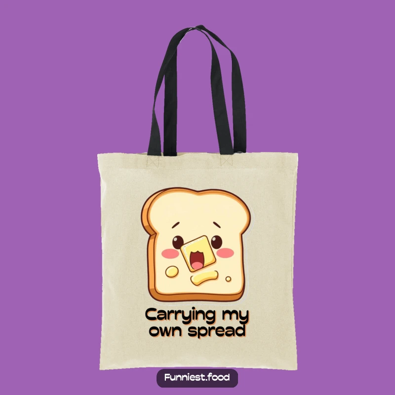 Funny Self-Butterin' Toast Tote Bag: Carry Your Breakfast Laughs Everywhere