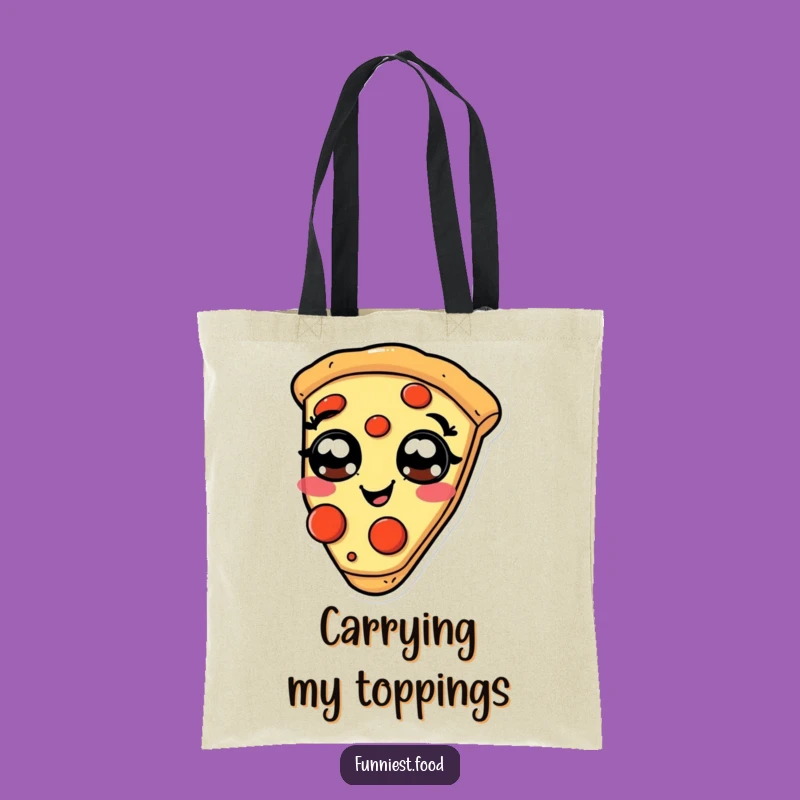 Funny Giggling Pizza Tote Bag: Carry Your Slice of Humor Everywhere