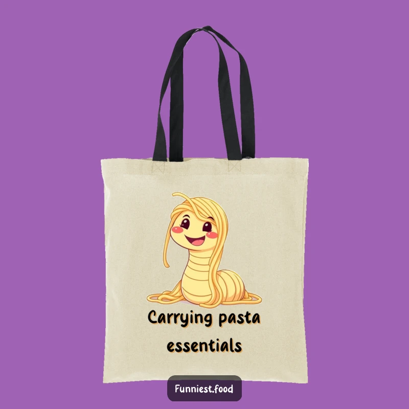 Funny Spaghetti Worm Tote Bag: Carry Your Laughs in Hilarious Style