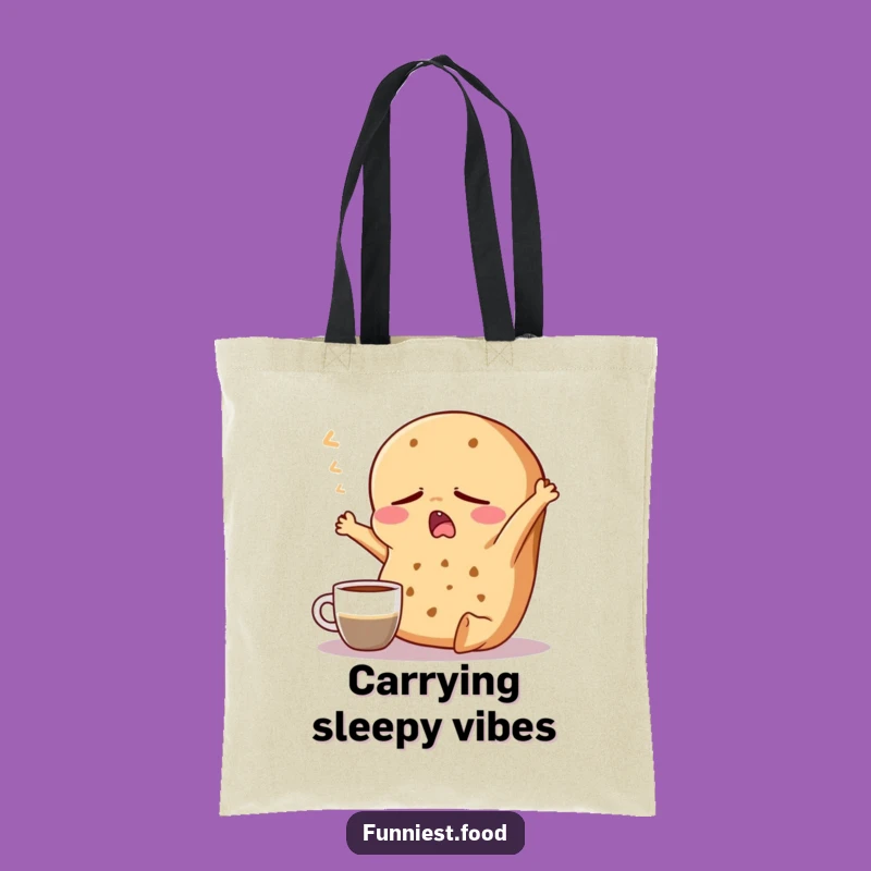 Funny Bagel Coffee Tote Bag: Morning Essentials, Hilarious Carry-All for Sleepyheads, Perfect Gift