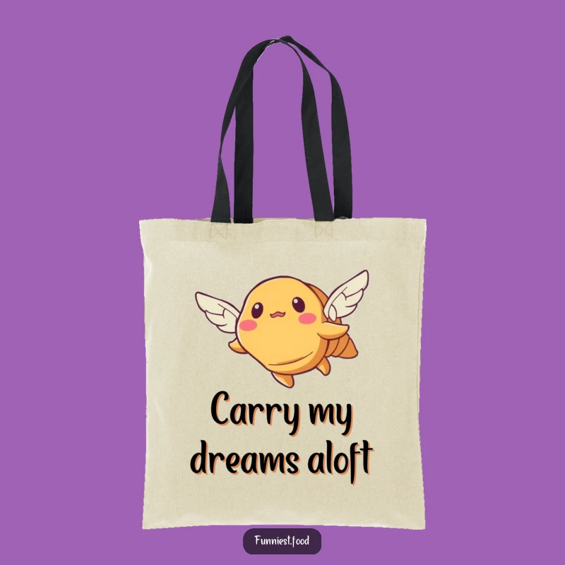 Funny Croissant Tote Bag: Carry Your Laughs with This Flying Pastry Design