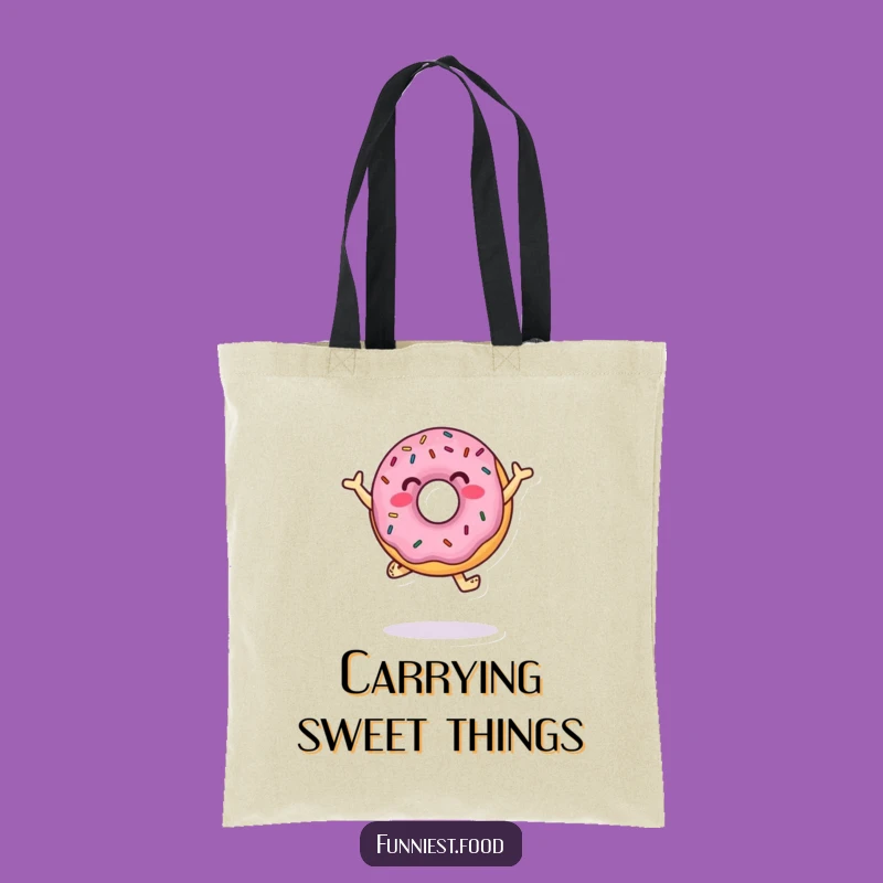 Funny Donut Dance Tote Bag: Sprinkle Art - Carry Your Sweetness!