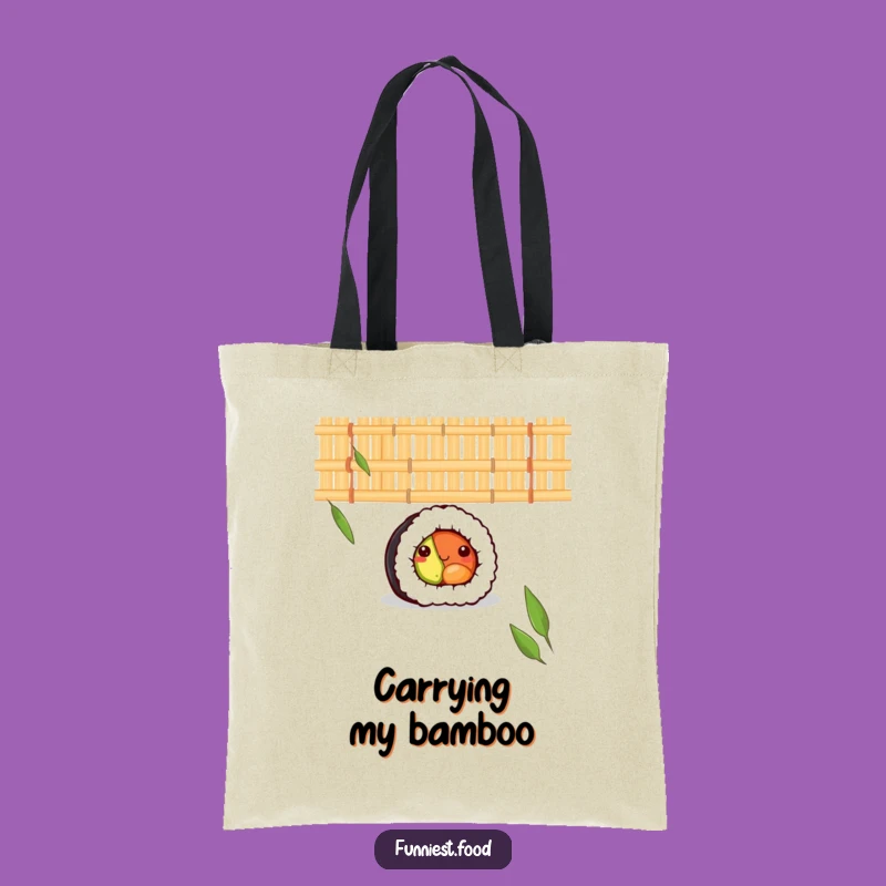 Funny Shy Sushi Roll Bamboo Mat Tote Bag - Carry Your Cute Essentials!