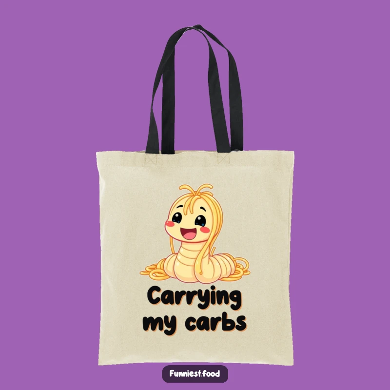 Funny Spaghetti Worm Tote Bag: Carry Your Groceries with Hilarious Pasta Style