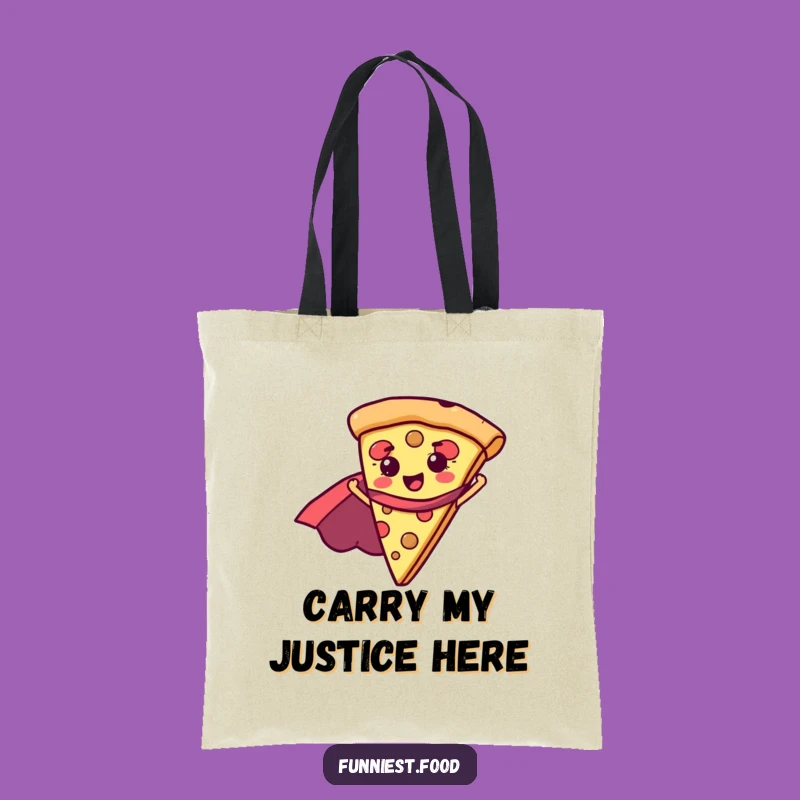 Funny Superhero Pizza Tote Bag - Carry Your Heroic Snacks in Style