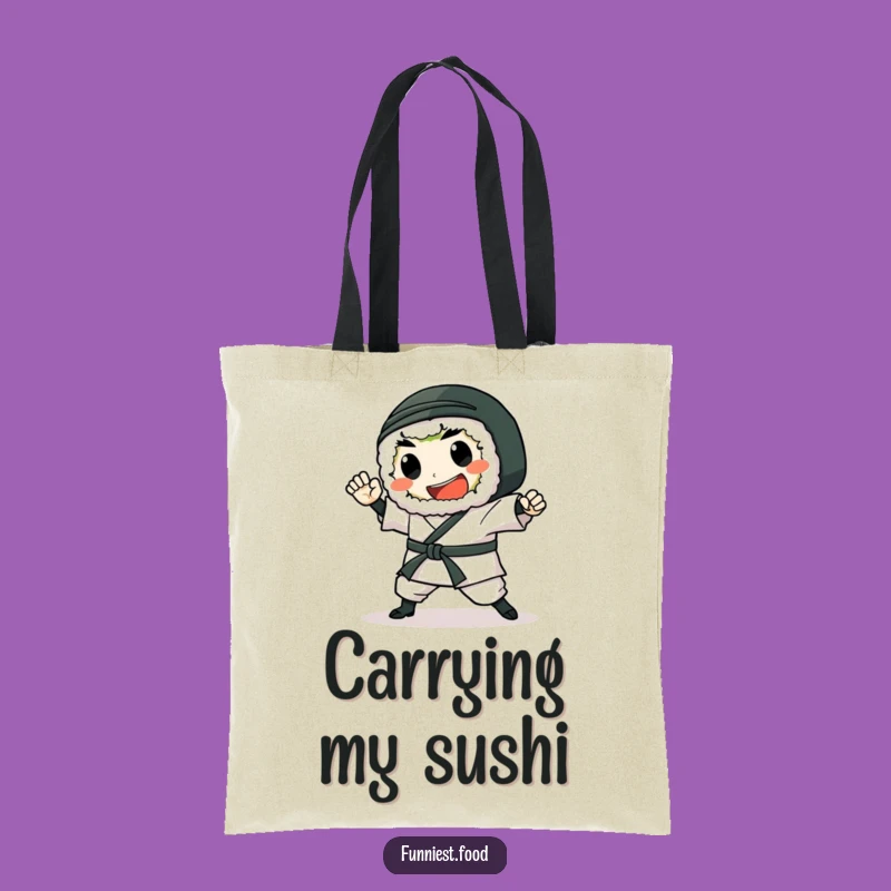 Funny Sushi Roll Karate Tote Bag: Japanese Essentials, Action-Packed Carry-All, Perfect Gift